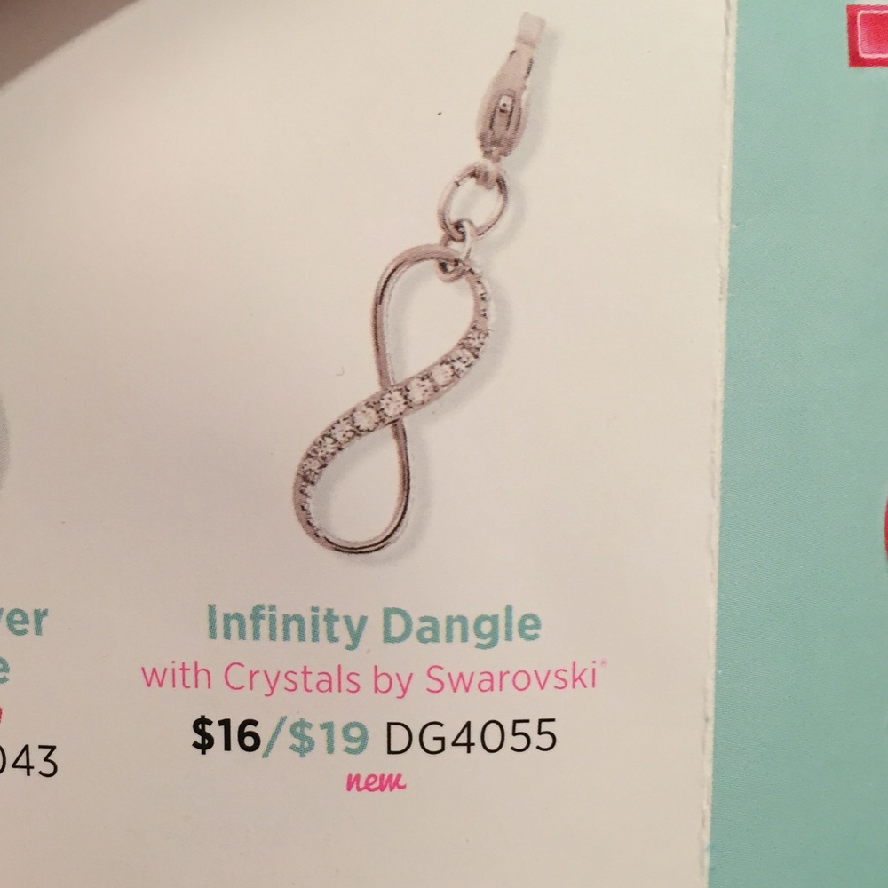 Origami owl infinity crystal dangle